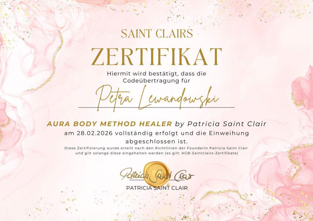 Zertifikat Aura Body Method Healer